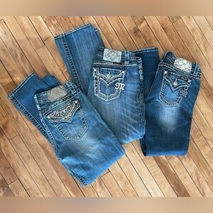 3 pair Miss Me Jeans in Classic Blue- size 27